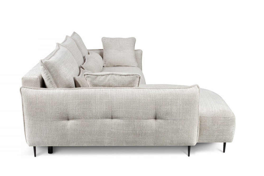 Beige hjørnesofa med sovefunktion venstre PALERMO