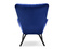 Velourlænestol marineblå sorte ben LANZA