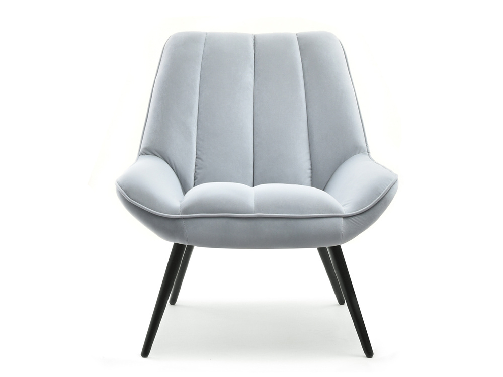 Velourlænestol grå med sorte ben ZOTI