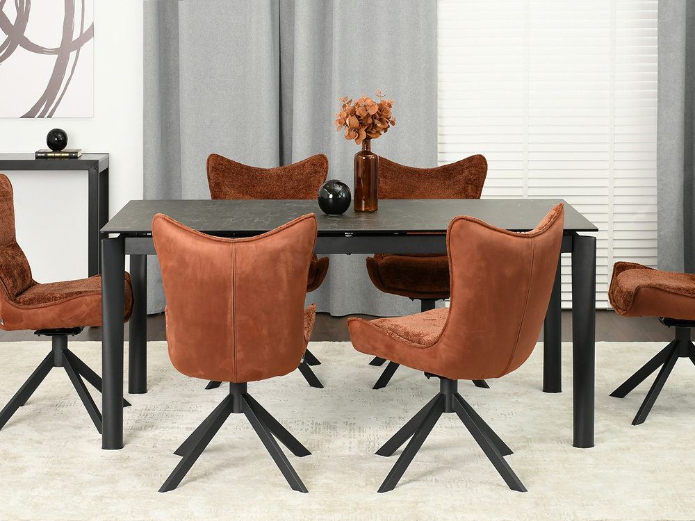 Kobberstol med sorte ben NANCY