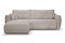 Beige hjørnesofa 257 cm med sovefunktion ALLORA