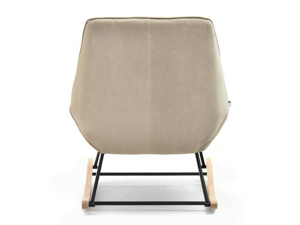 Beige velourlænestol med sorte ben BERTA