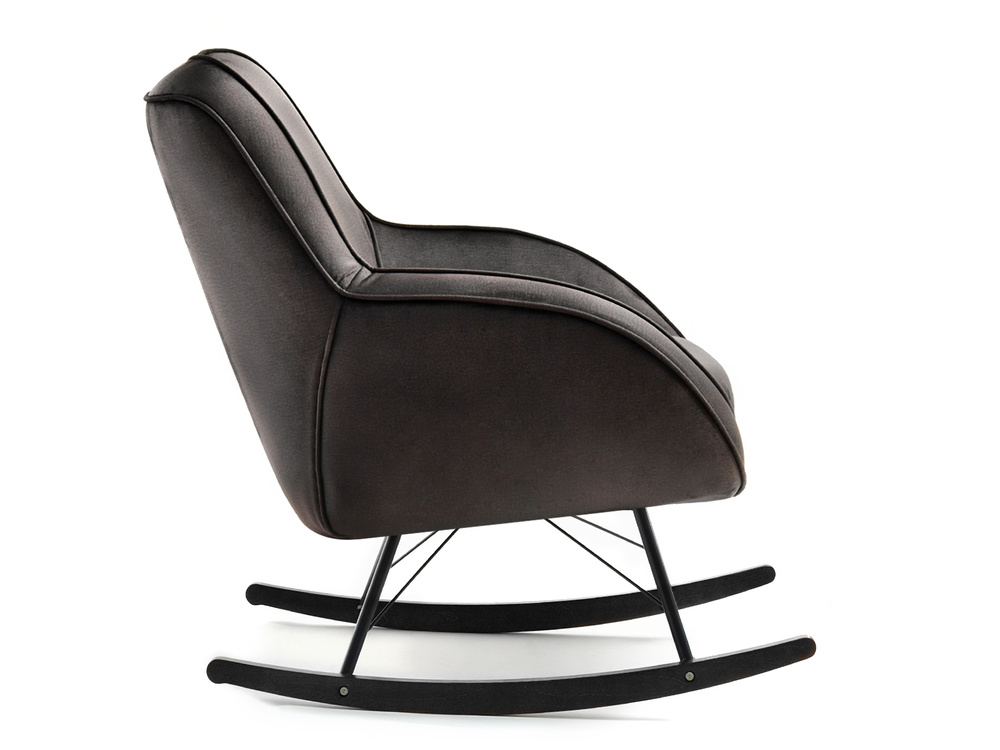 Velourlænestol sort sorte ben COCO