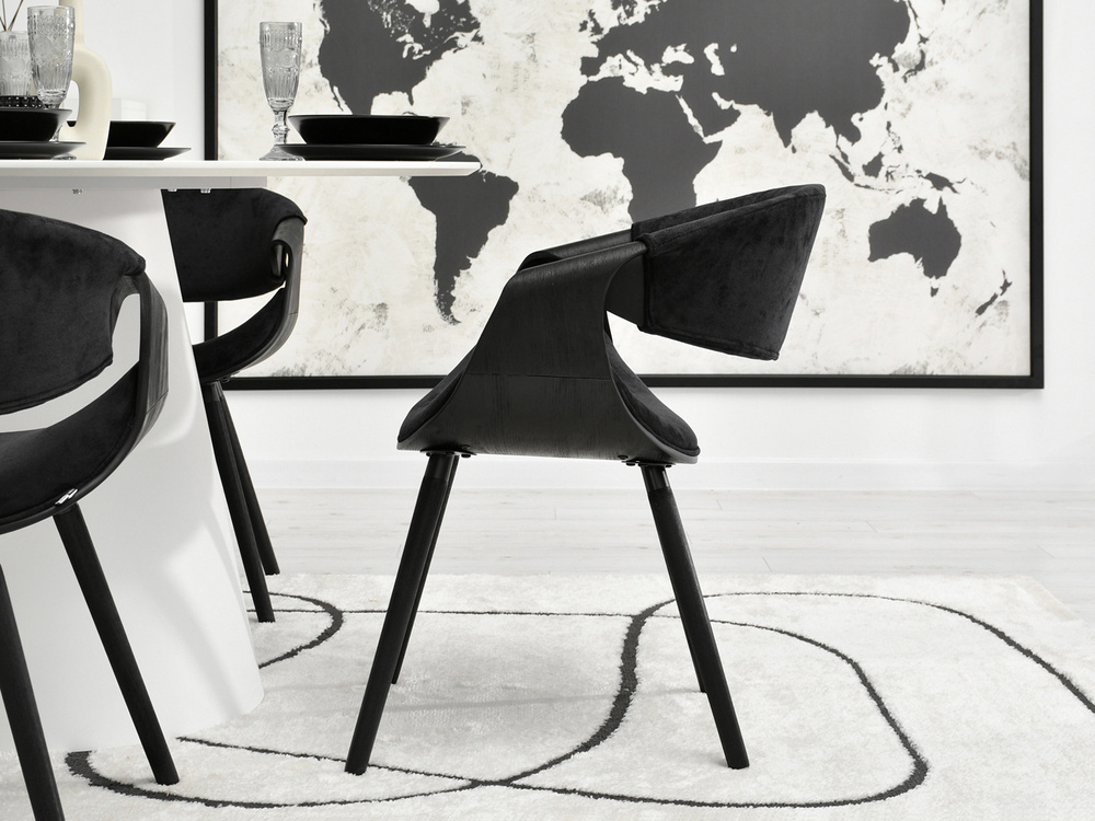 Designerstol sorte træben/sort BENT