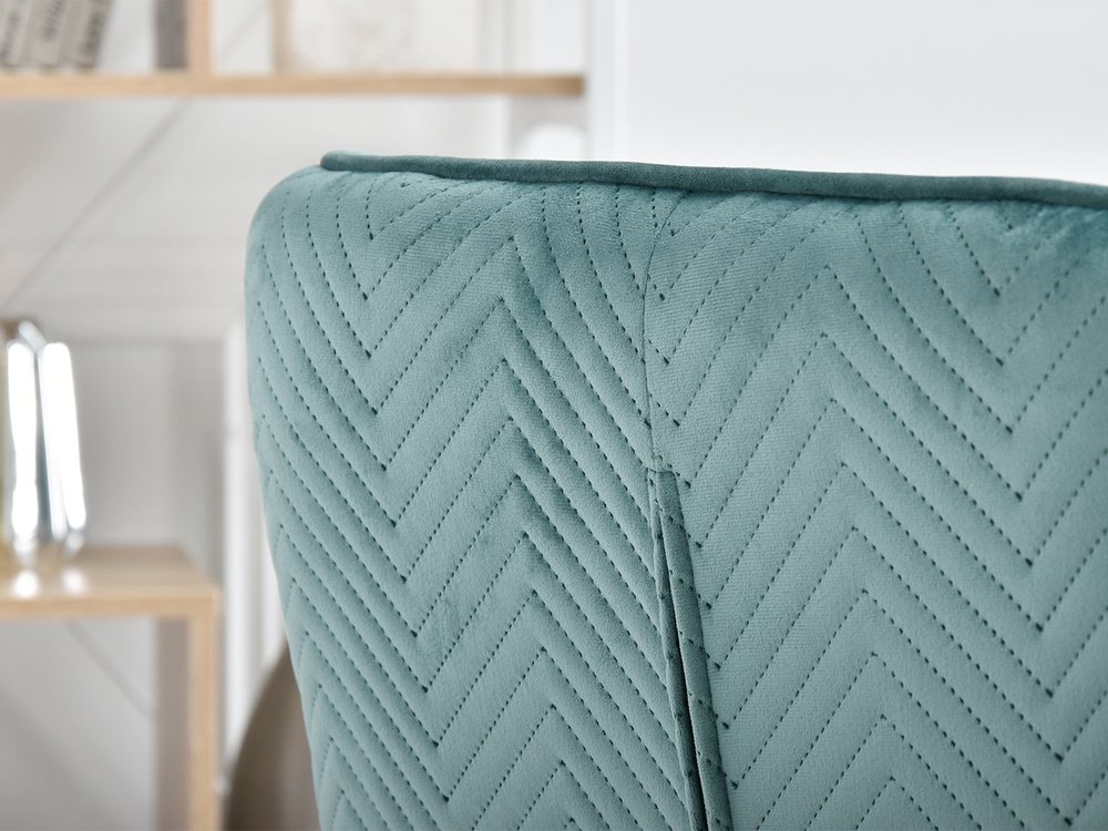 Turkis lænestol med ben i krom BILBAO