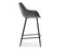 Grå velour hocker med sorte ben LUCENA