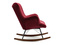 Rødbrun velourlænestol med sorte ben LAUREN