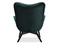 Velourlænestol med grønne, sorte ben FLORI