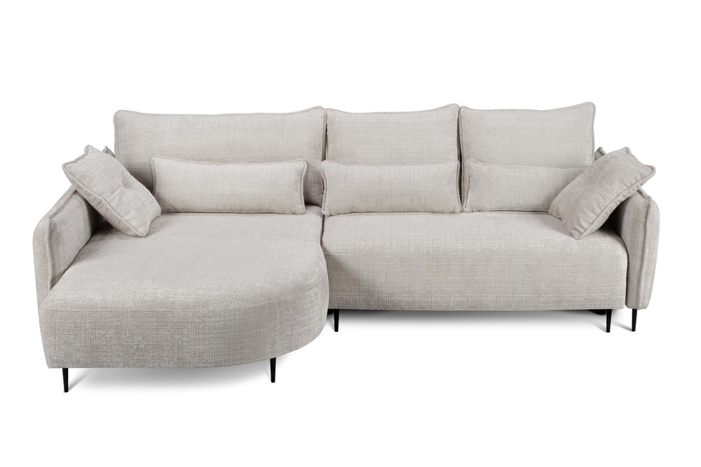 Beige hjørnesofa med sovefunktion venstre PALERMO
