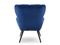 Marineblå velourlænestol med sorte ben KIKORI