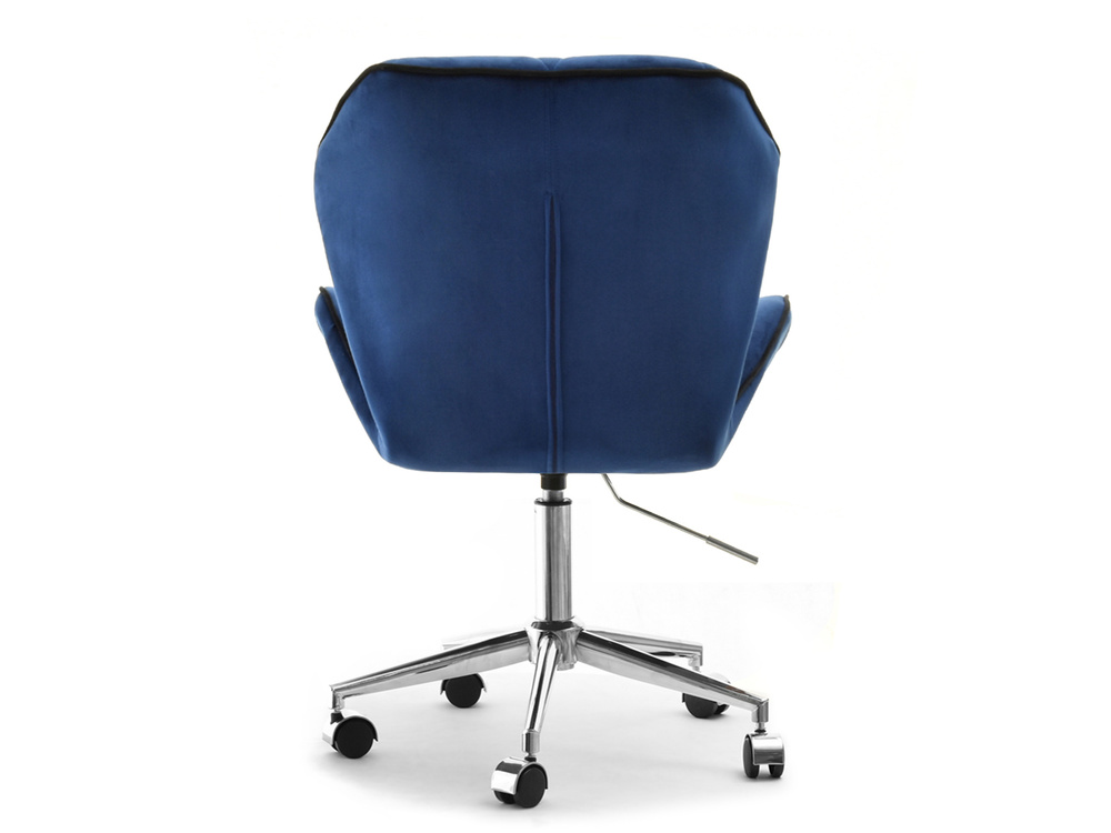 Velour lænestol marineblå krom ben VELO-MOVE