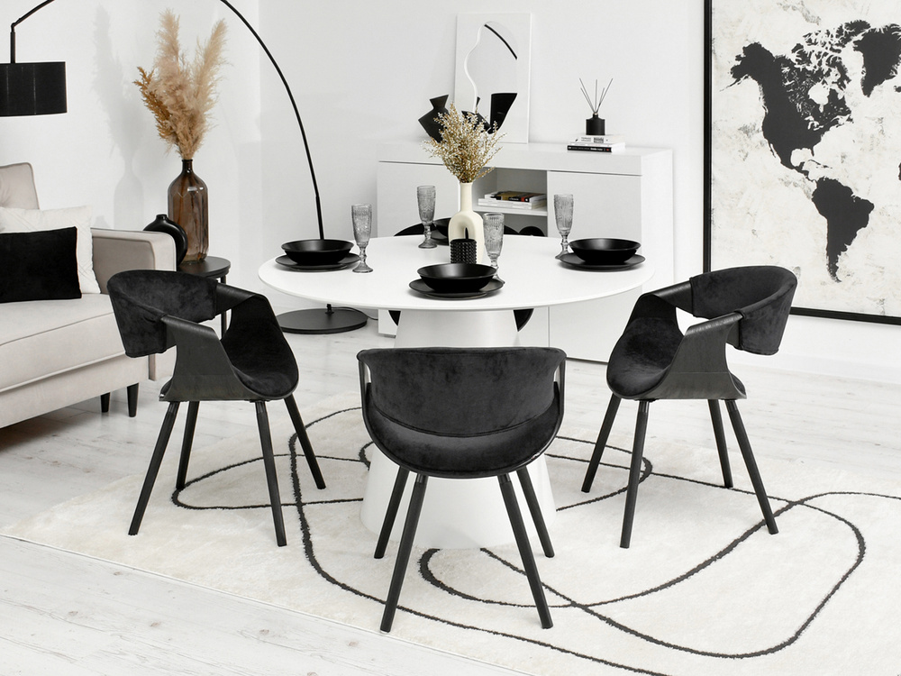 Designerstol sorte træben/sort BENT