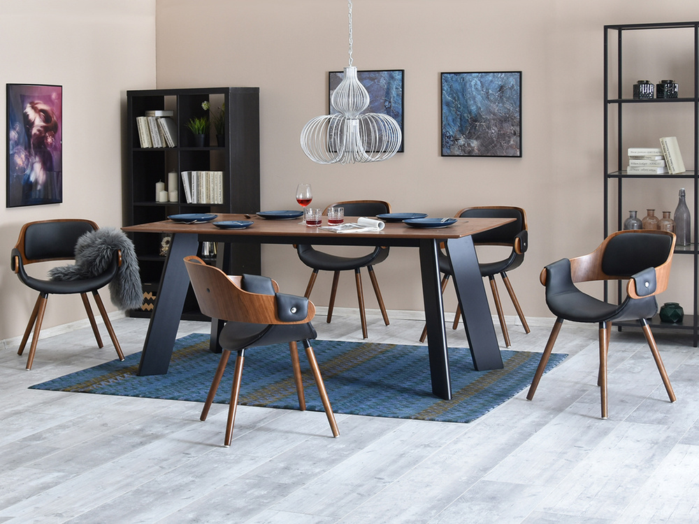 Valnød stol økologisk læder valnød ben TWIG