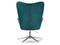 Lænestol i turkis velour med TRINI-ben i krom