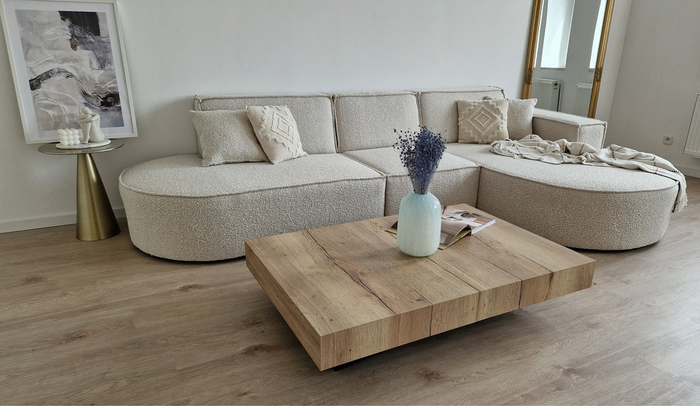 Beige hjørnesofa højre PARMA P