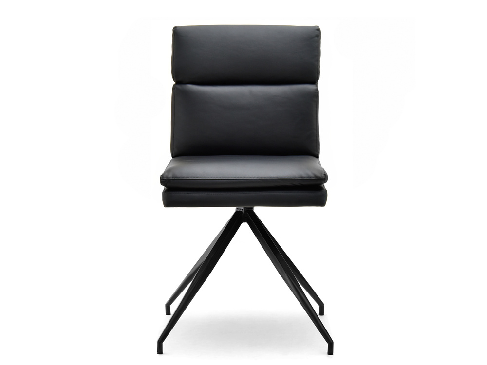 RALPH sort læderstol sorte ben