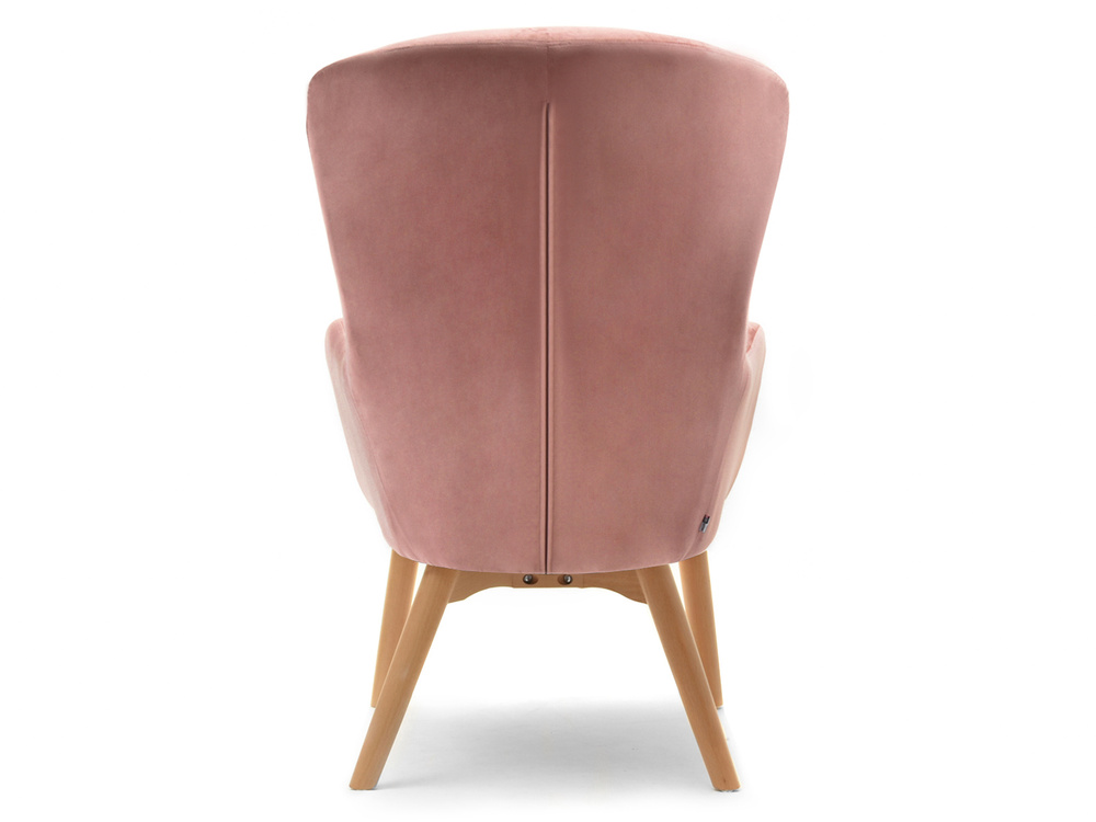 Lænestol i puddervelour med ben i bøg LETA