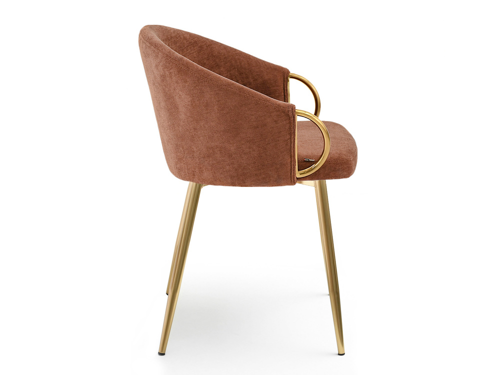 CLARA designerstol med ben i kobber og guld