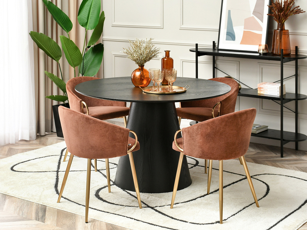 CLARA designerstol med ben i kobber og guld