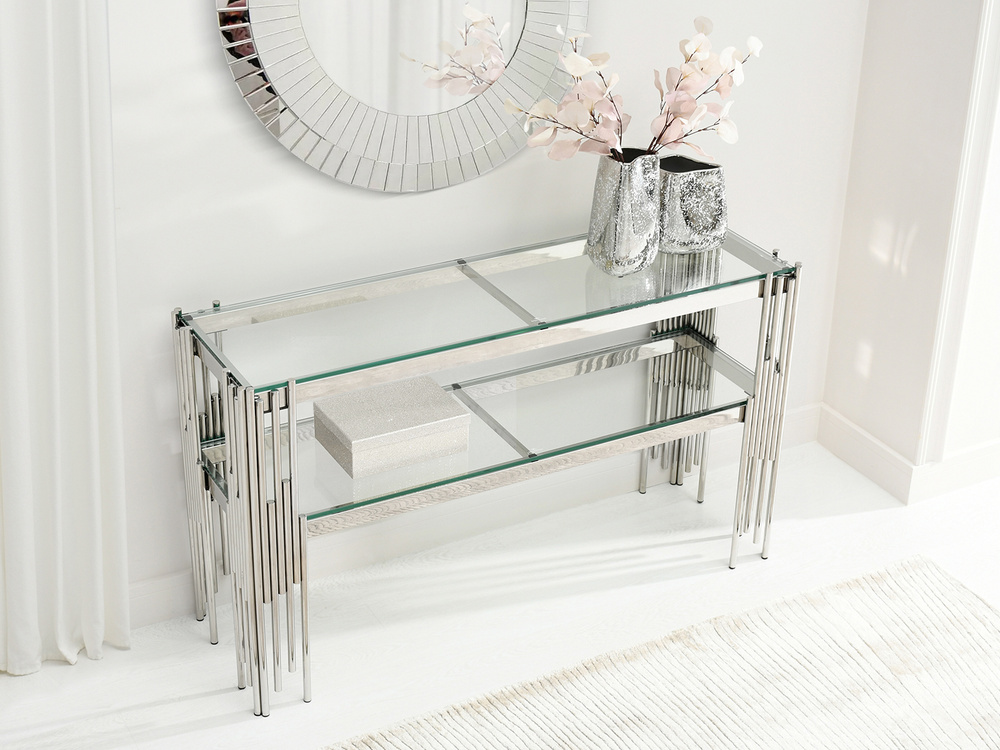 New York-konsol, glas, kromramme BARBADOS