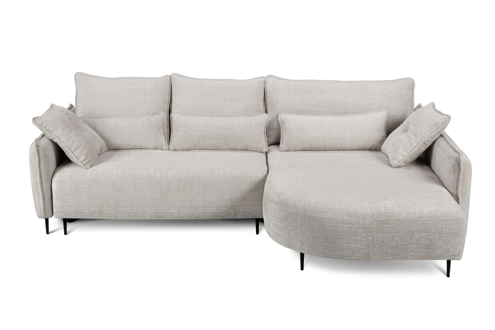 Beige hjørnesofa med sovefunktion højre PALERMO