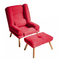 Rød Lila vingestol med fodskammel