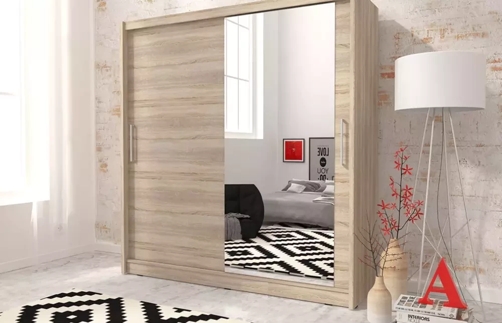 Skydedørsgarderobe 200 cm eg sonoma MAI