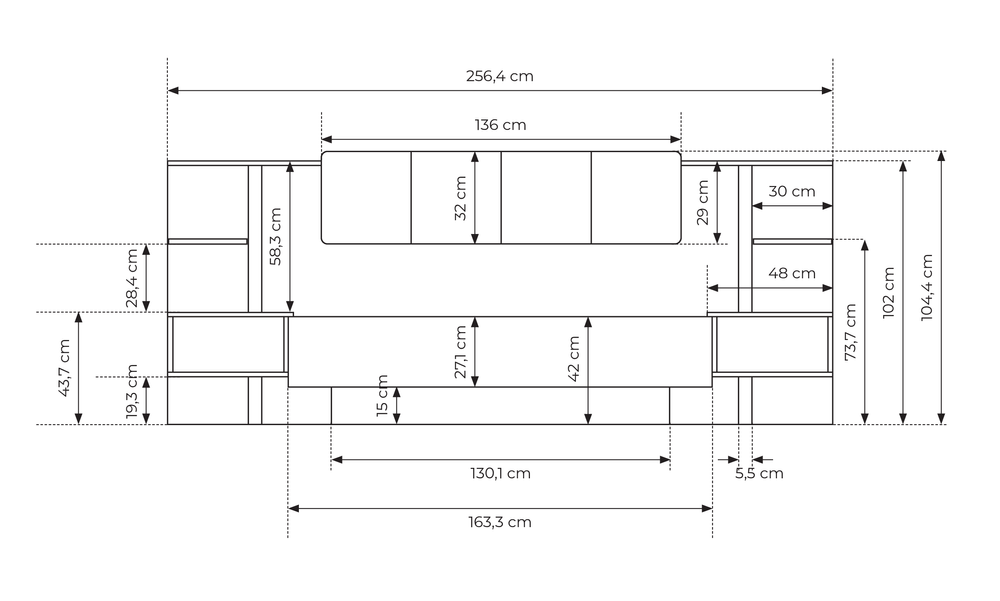 Seng med natborde DAST