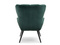 Velourlænestol med grønne, sorte ben KIKORI