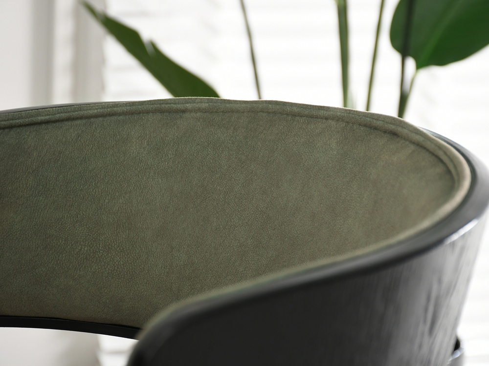 Sort/kakifarvet moderne stol med sorte ben MALIA