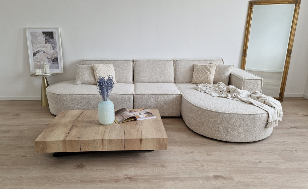 Beige hjørnesofa højre PARMA P