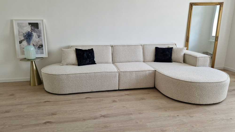 Beige hjørnesofa højre PARMA P
