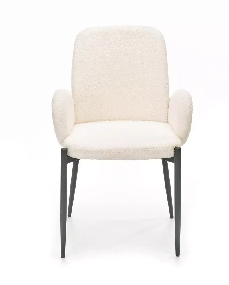 Beige spisestuestol med armlæn K477
