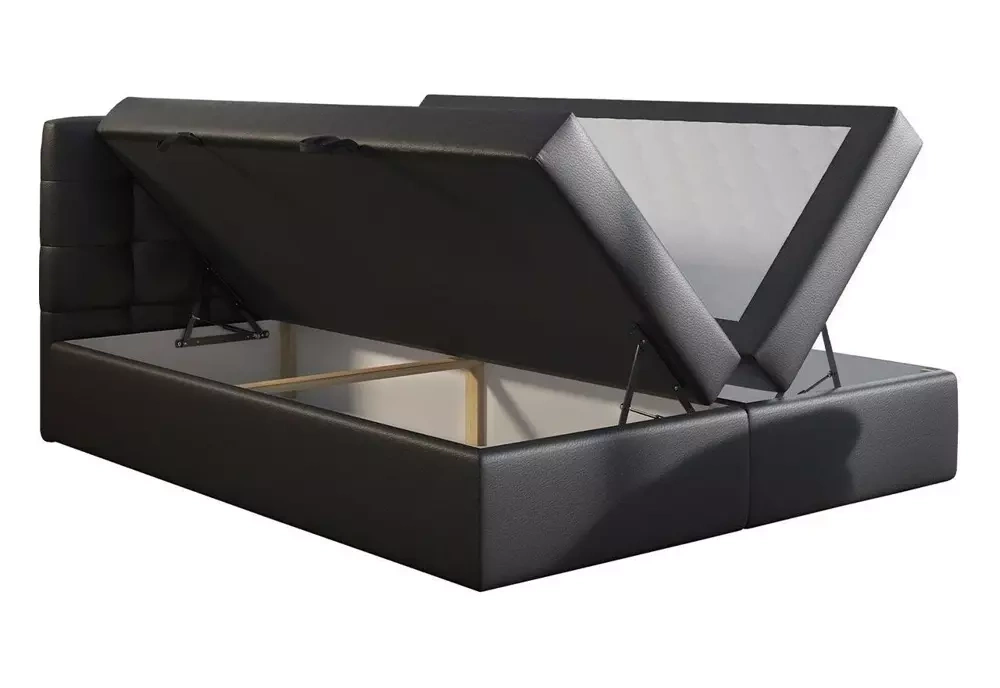 Beige kontinentalseng med opbevaring 160x200 LOTOS