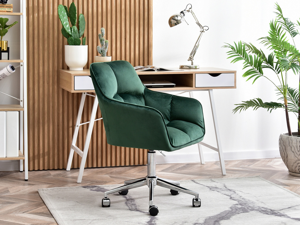 Grøn lænestol med kromben ISLA