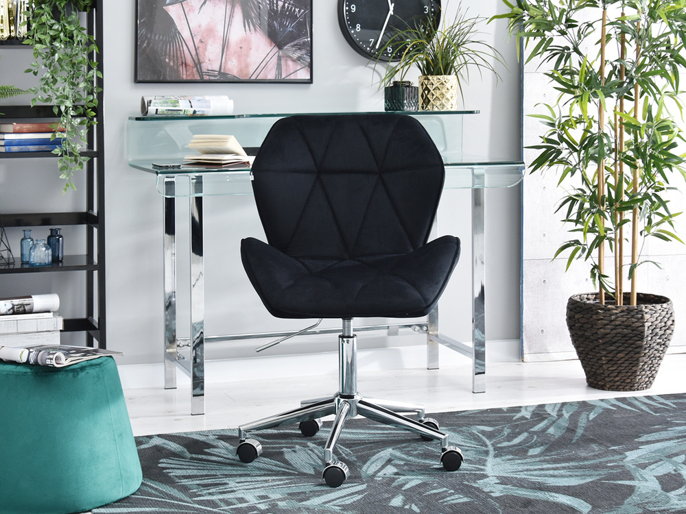 Velour-lænestol med sorte kromben VELO-MOVE