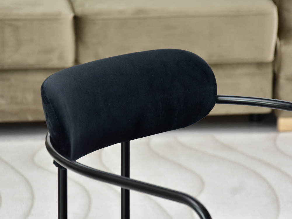 Velourstol sort, sorte ben MALAGA