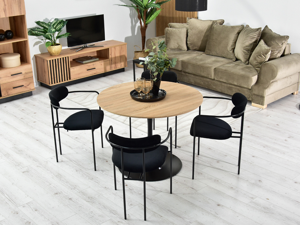 Velourstol sort, sorte ben MALAGA