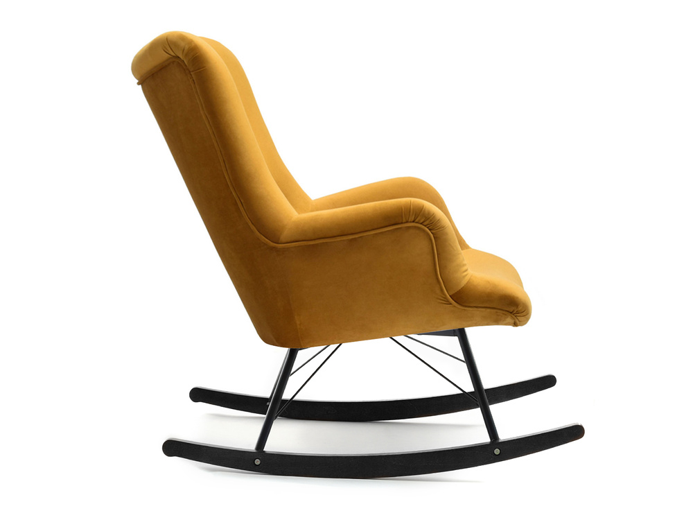 Honey velour lænestol sorte ben LAUREN
