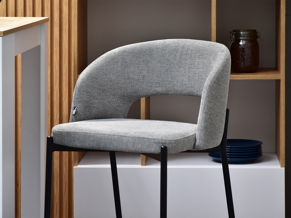 Hocker moderne grå sorte ben GUIDO