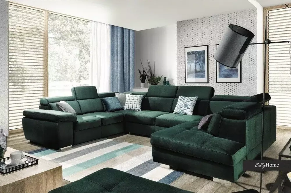 U sofa Rosso mørkegrøn venstre 350x225x78 cm