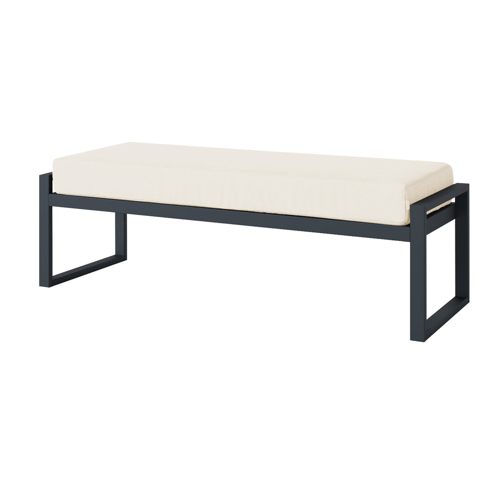 Havebænk beige/ sort 128 cm MONAKO