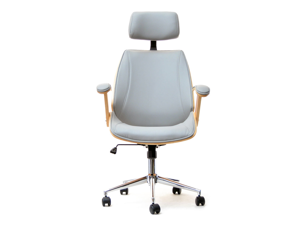 Kontorlænestol bøg/grå kromben FRANK