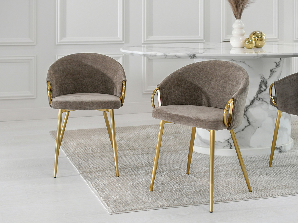 CLARA designerstol med ben i sandguld