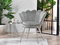 Velourlænestol med grå kromben LAZAR