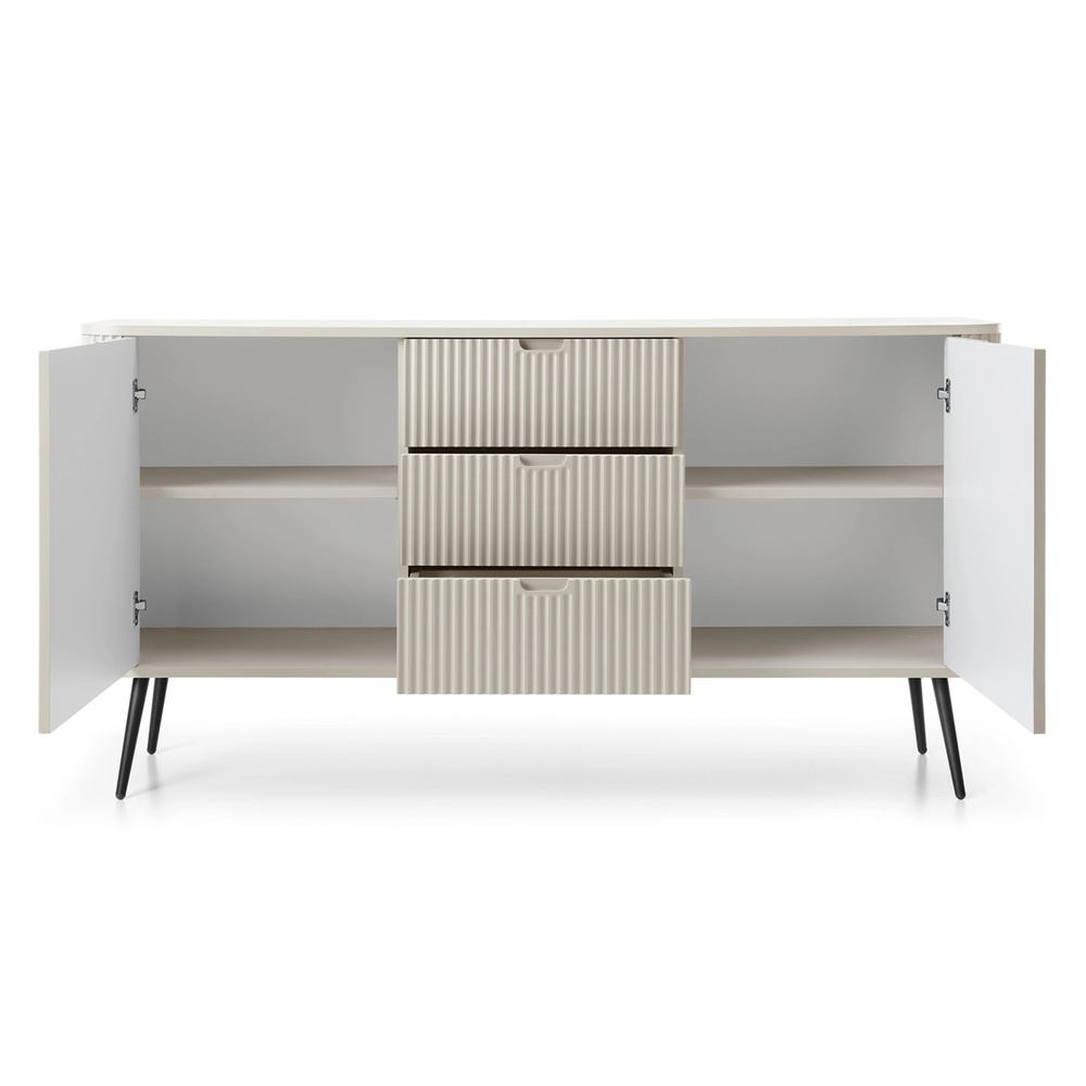 Beige riflet kommode, 168 cm CALMA