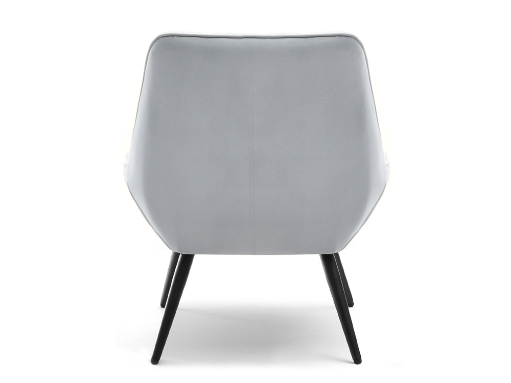 Velourlænestol grå med sorte ben ZOTI