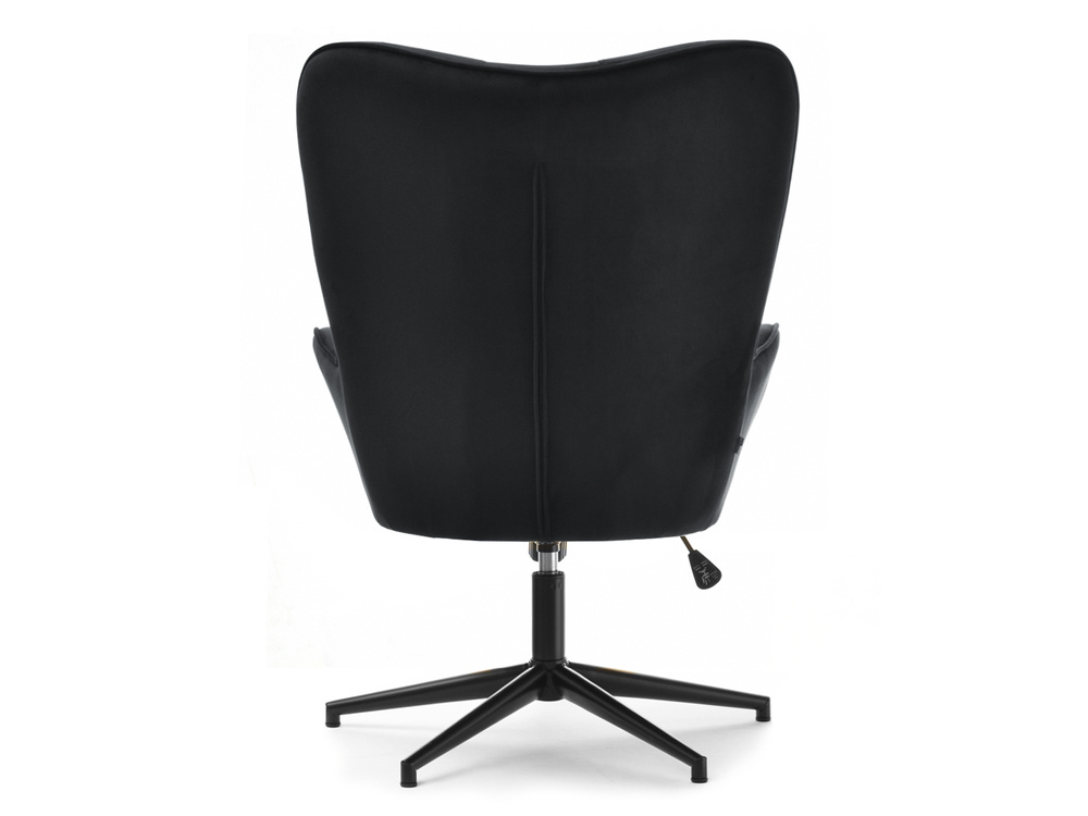 Velourlænestol sort med sorte ben TRINI