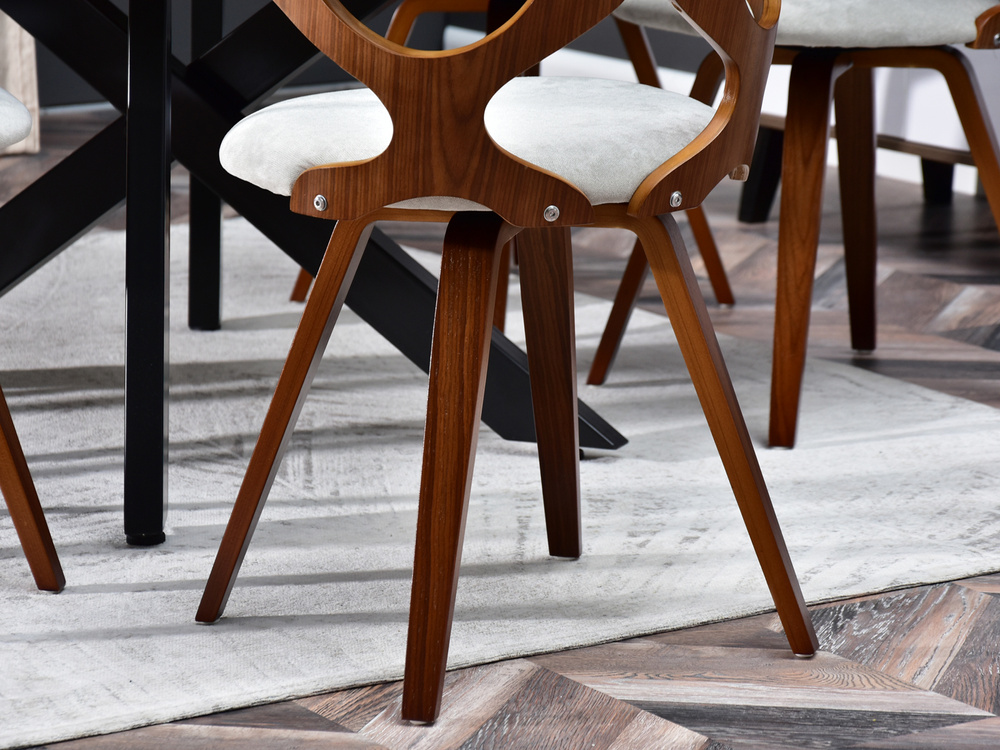 Valnøddevelour stoleben valnød/aske BONITO