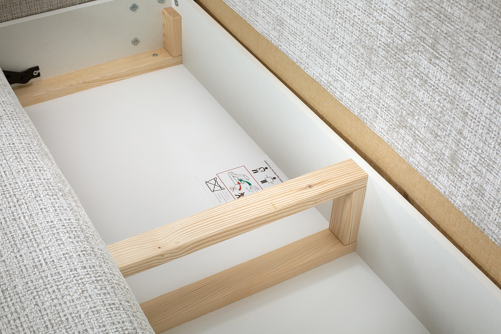 Beige hjørnesofa med sovefunktion højre PALERMO